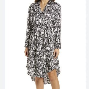 Halogen long sleeve faux wrap dress